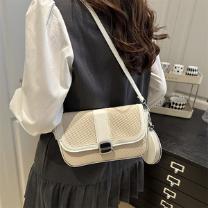 2025 Trending Fashion Contrast Color Crossbody <b>Handbags</b> With <b>Purse</b> Ladies Bag <b>Set</b> Shoulder Bag For Women - Product Image 3