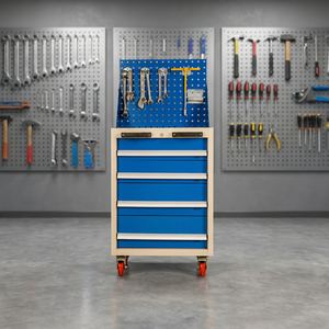 Armoire à outils en métal de haute qualité à 4 tiroirs, système de verrouillage à clé, capacité de charge de 150 kg pour le stockage dans les garages/dépôts - Product Image 1