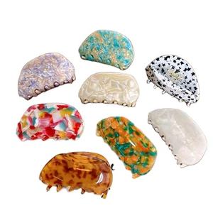 Pinzas para el Cabello de Acetato Ecológicas, Duraderas y de Alta Calidad para Mujer, Accesorios para el Cabello de Uso Diario, Pinza Francesa con Diseño de Tortuga y Mármol - Product Image 1