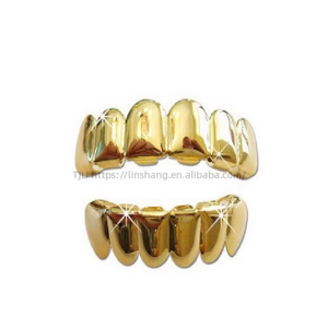 Grillz Hip-hop Lumineux Tendance pour Homme – Bijoux Corporels Dorés/Argentés en Cuivre avec Zirconium – Grillz Dentaires Punk – Vente en Gros - Product Image 5