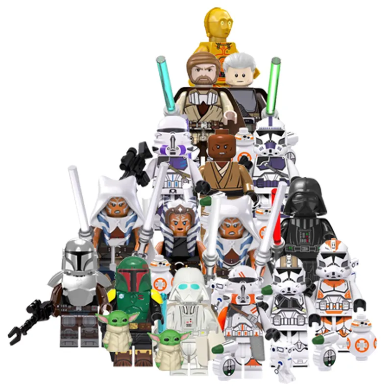 SW Wars Series Storm Clone Trooper Character C-3PO Rahm Kota Bbba Fett Mini Building Block Figure Plastic Collect Toys Bricks