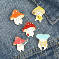 Personnalisé mignon chapeau de dessin animé broche revers épingle badge métal kawaii guitare méchant champignon épingle en émail