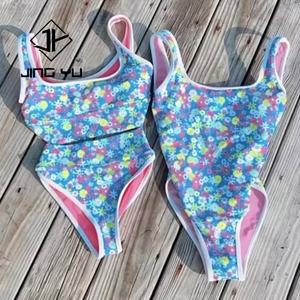 Traje de Baño para Niñas, Bikini Personalizado con Protección UPF50+, Traje de Baño Infantil con Estampado Playero de Poliéster - Product Image 2