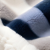 Plaid de luxe réversible en flanelle à carreaux bleu marine et sherpa, double couche, épais, imprimé, chaud, couverture de lit d'hiver haut de gamme