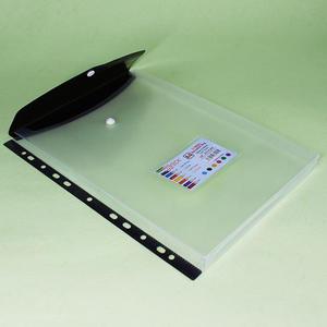 Factory Price 2pcs /Pack A4 Transparent Plastic <strong>File</strong> <strong>Folder</strong> 11-hole Loose-leaf Pocket <strong>with</strong> <strong>Snap</strong> Closure - Product Image 2