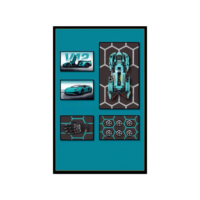 Cadre mural 3D pour modèle de voiture de course en blocs de construction, cadre d'exposition pour modèle de supercar, décoration murale pour man cave et bureau