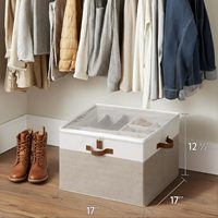 Étagères réglables conçues pour les placards, capacité de 16 paires de chaussures, couvercle transparent pliable, poignée antidérapante, écologique, non tissé