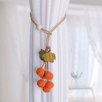 Sangle de fixation de rideau moderne, nouvelle, simple, en coton et lin, faite à la main, 45 cm, avec boule et pendentif fleur décoratif