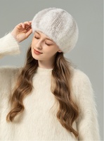 Béret en fourrure de vison véritable pour femme, vente en gros d'usine, chapeau d'hiver chaud et luxueux en fourrure de vison tricotée, couvre-chef pour femme