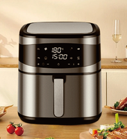 Friteuse à air numérique à double cuve avec grand écran couleur et fenêtre de visualisation, capacités 2.5L, 5.0L, 6.0L, 8L, 9L, 10L, 11L, 12L