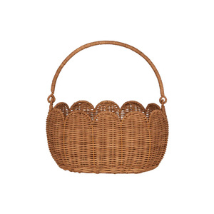 Panier de rangement en rotin en forme de tulipe, ovale, avec poignée, pour les pique-niques des enfants en plein air - Product Image 5