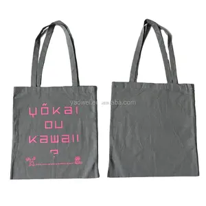 Custom hot sell promotional grey 120g cotton canvas tote bag shopping gift bag