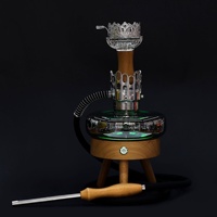 SPACE X1 Arabe Bois Massif UFO Design Unique Narguilé avec Interrupteur Tactile Lumière LED Atmosphère Party bar Narguilé Ensemble