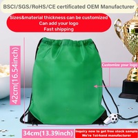 Sac promotionnel personnalisé en polyester 210D avec cordon de serrage, vert, pour ballon de football, athlétisme, 2026, en guise de cadeau promotionnel