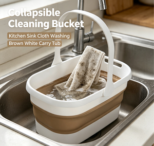 Multi-Purpose Portable Steel Foldable Collapsible Eco-Friendly High Capacity Self-Wringer Water Bucket Mop Handle for Home - Product Image 5