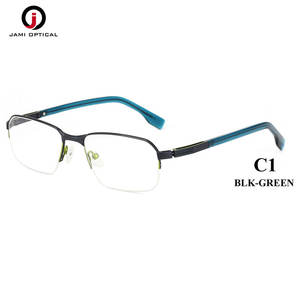 長方形フレーム半リムレス金属光学ガラス製造金属眼鏡フレームクラシックメンズメガネ - Product Image 4