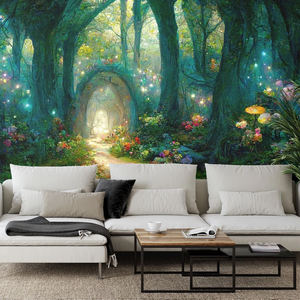 Fondos de pantalla de Naturaleza y paisaje, <span class=keywords><strong>bosque</strong></span> mágico de cuento de hadas <span class=keywords><strong>en</strong></span> <span class=keywords><strong>la</strong></span> <span class=keywords><strong>noche</strong></span>, Mural fácil de instalar, decoración de pared extraíble - Product Image 3