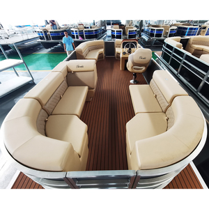 6.4m 21ft alüminyum lüks eğlence Tritoon yüzen aile parti göl yüzen bot satılık - Product Image 1