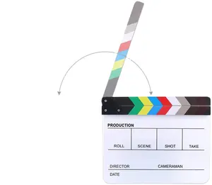 Planche à claques de cinéma en bois 30*24.5*1.8cm, planche à claques de réalisateur de <span class=keywords><strong>film</strong></span>, planche à claques de cinéma hollywoodienne, planche à claques avec noir et blanc - Product Image 1