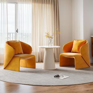 Modern Minimalist Armchair Living Room Chair With Creative <b>Table</b> Set For Lounge And Meeting Use - Product Image 2