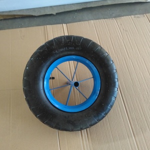 Roues WB6400 pour brouette, pneus 4.00-8, jante métallique croisée de jardin avec bloc d'axe, roue pneumatique en caoutchouc à motif, roue à air - Product Image 2