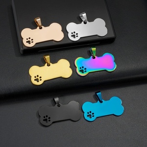 Wholesale Vintage Stainless Steel <strong>Dog</strong> Tag Hollow Bone Paw Design Cross-Border Pet Identification Pendant Engraved Cartoon Metal - Product Image 6