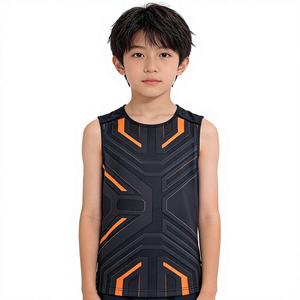 Conjunto Deportivo para Niños, Chaleco y Pantalones Cortos, Estampado Degradado, Manga Corta, Elástico, Sin Costuras, Secado Rápido, Transpirable - Product Image 1
