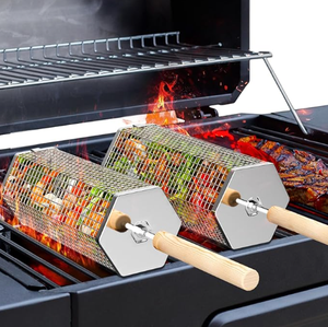 Cesta de Asado Profesional de Acero Inoxidable con Mango Resistente al Calor, Malla Portátil para Parrilla de Barbacoa para Pescado, Carne y Verduras - Product Image 3