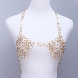 Golden Ring Hollow Out Women's Fine Cadena Corporal De Moda Fashion <strong>Sexy</strong> Body Bikini Bra Jewelry Alloy Chain - Product Image 4