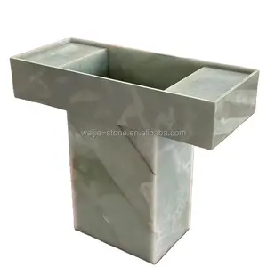 Custom Design Modern Stone Furniture Green Onyx Vanity Sink Marble Wash Basin Bathroom Vanities Cabinet