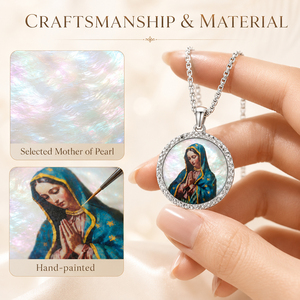 Colgante Pintado a Mano con Piedras Preciosas <span class=keywords><strong>de</strong></span> la Serie Católica <span class=keywords><strong>de</strong></span> Santos <span class=keywords><strong>de</strong></span> TIMEMUSE con la <span class=keywords><strong>Virgen</strong></span> María o Nuestra Señora <span class=keywords><strong>de</strong></span> <span class=keywords><strong>Guadalupe</strong></span> o San Benito - Product Image 4