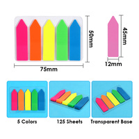 Foska bureau papeterie ensemble néon couleurs translucide flèche drapeau forme résistant à l'eau petits onglets autocollants pour le marquage de Page