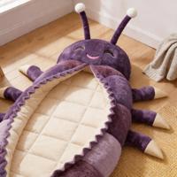 Kantung Tidur Bentuk Ulat Lucu Bahan Plush, Kantung Tidur Perjalanan Luar Ruangan Custom, Minimum Order Rendah