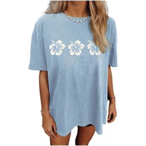 Camisetas de gran tamaño Camisetas básicas con estampado de letras de manga corta Tops holgados Camisetas gráficas Camisas de manga corta Verano Casual Suelto - Product Image 1