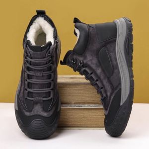 Bottes en cuir véritable élégantes, durables et de haute qualité, doublées de laine, épaisses, antidérapantes, décontractées - Product Image 4