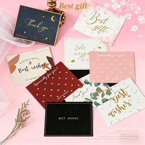 Carte postale de remerciement en papier épais personnalisé de luxe de 600g avec logo en aluminium Impression de cartes de commande de marque commerciale - Product Image 1