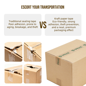 Yjnpack tùy chỉnh băng Nâu thân thiện với môi nước kích hoạt giấy Kraft tráng keo đóng gói băng - Product Image 4