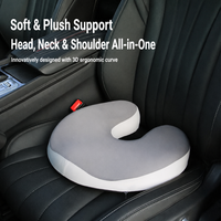 Coussin de siège de voiture ergonomique en mousse à mémoire de forme en forme de U, respirant, avec soutien des hanches et housse amovible lavable, pour le bureau et les étudiants