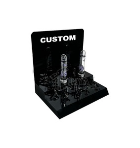 แท่นโชว์อะคริลิคแบบกำหนดเองสำหรับสินค้าขนาดเล็ก สีดำใส สำหรับวางบนเคาน์เตอร์ พร้อมพิมพ์โลโก้ - Product Image 3