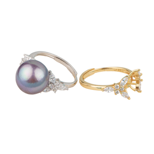 UM Jewelry Natural Freshwater Pearl <b>Ring</b> 925 Sterling Silver <b>Adjustable</b> <b>Size</b> Engagement Jewelry for Women - Product Image 1