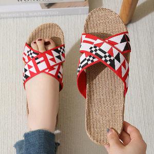 Sandali Unisex Estivi da Interno Comodi con Punta Aperta in <span class=keywords><strong>Lino</strong></span> e Suola in EVA, Fodera in <span class=keywords><strong>Lino</strong></span>, <span class=keywords><strong>Calzature</strong></span> Portatili in Plastica - Product Image 3