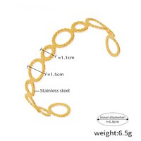 Bracelets ZSZL classiques pour femmes, géométriques, à maillons filetés, ouverts, en acier inoxydable plaqué or 18 carats PVD, scintillants et tendance