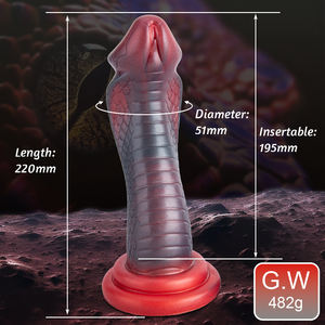 ดิ๊กโด้รูปงูแฟนตาซี คิงโคบร้า สำหรับนวดจุดจีและต่อมลูกหมาก ของเล่นทางเพศ ดิ๊กโด้รูปทรงเอเลี่ยน พร้อมจุกดูดสุญญากาศแรง - Product Image 6