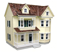 Kit de maison de poupée en bois fait à la main 1:12 Villa victorienne jouets de bricolage élégants pour enfants