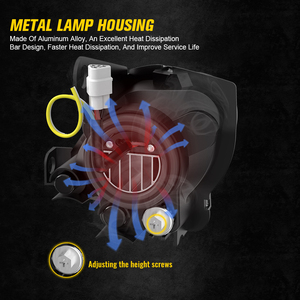 Para <span class=keywords><strong>Yamaha</strong></span> ATV <span class=keywords><strong>Raptor</strong></span> <span class=keywords><strong>700</strong></span> Conjunto de faros delanteros LED Hi/Lo Beam White Halo Proyector Faros - Product Image 5