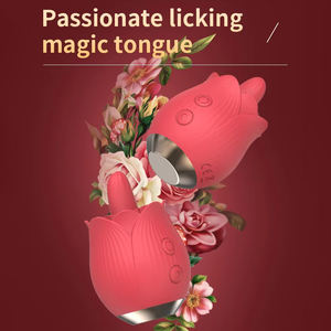 هزاز على شكل وردة مخصص للعق اللسان، تصنيع حسب الطلب، محفز البظر من السيليكون، علامة تجارية خاصة، لعبة جنسية للبالغين من الشركة المصنعة - Product Image 4