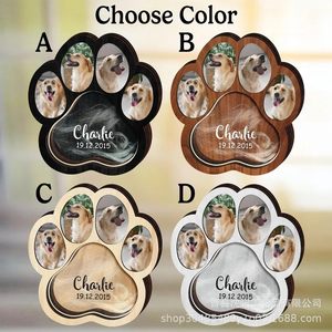 Wooden Pet Paw Photo Frame Fur Collection Display Stand For Dog Cat <b>Memorial</b> <b>Gift</b> Customized Shape Handmade Decorative - Product Image 2