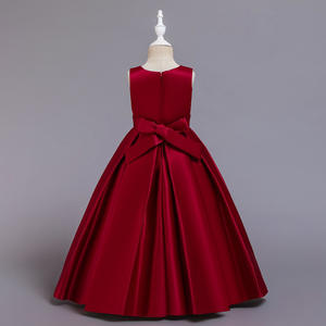 Robe de soirée longue pour fille, élégante, brodée de perles, sans manches, en satin, pour mariage, événement, bal, princesse, vente en gros - Product Image 3