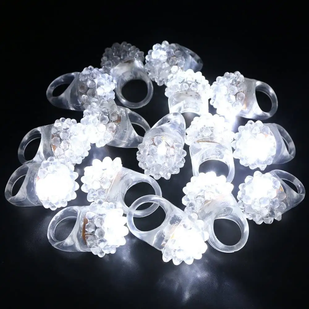 LED Flashing Jelly Rings / Soft Jelly Bumpy Light Up Rings for Rave or Party