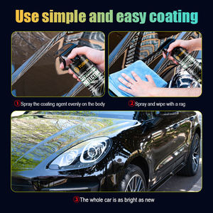 Revêtement céramique nano pour peinture de voiture noire, résistant aux rayures, autonettoyant, hydrophobe, vente en gros OEM, 350 ml, finition de cire liquide en spray - Product Image 5